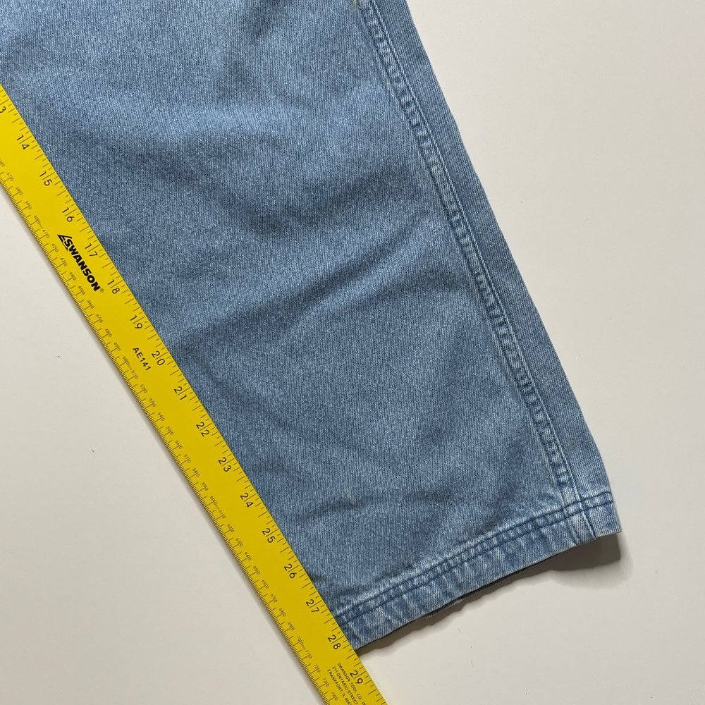 Christopher & Banks Bib Overalls Denim BLue Jean Embroidered Snowman Medium - Picture 7 of 10